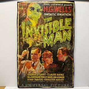 The Invisible Man Wood Wall Art Hand-Made by IV_Art_